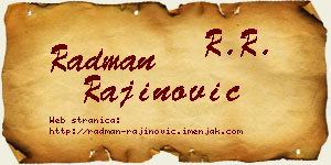 Radman Rajinović vizit kartica